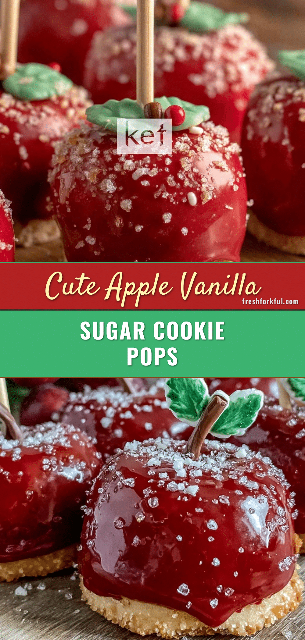 apple-shaped vanilla sugar cookie pops recipe