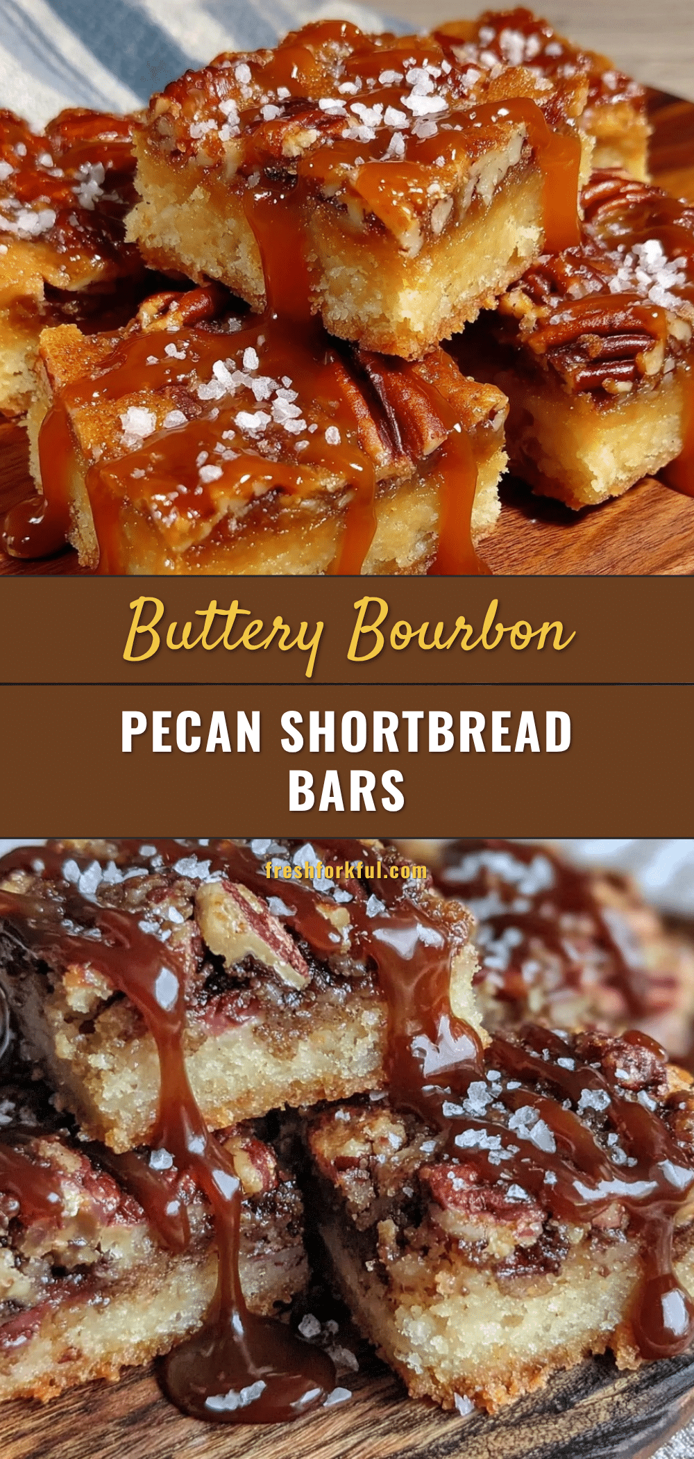 brown butter bourbon pecan shortbread bars recipe