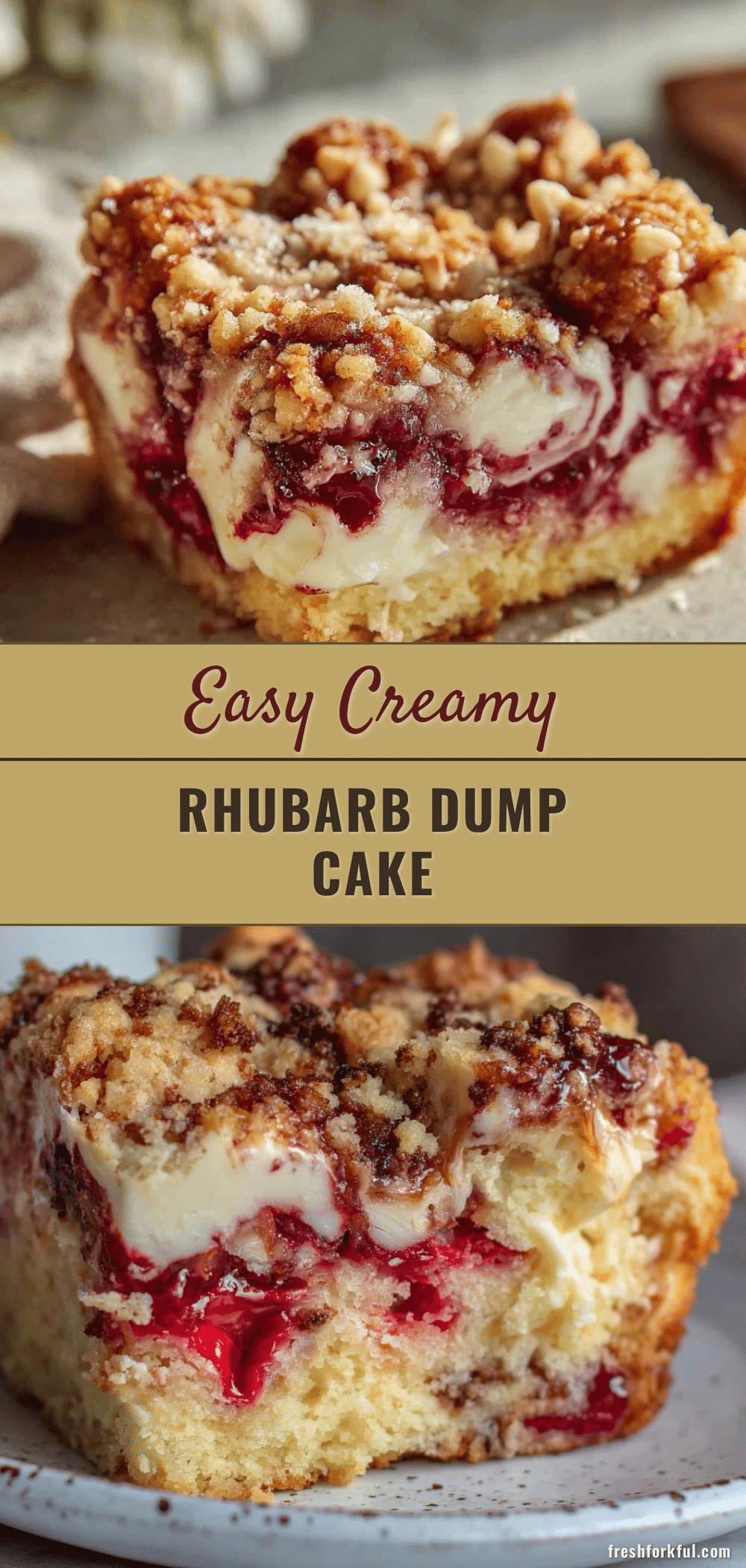 creamy rhubarb dump cake recipe