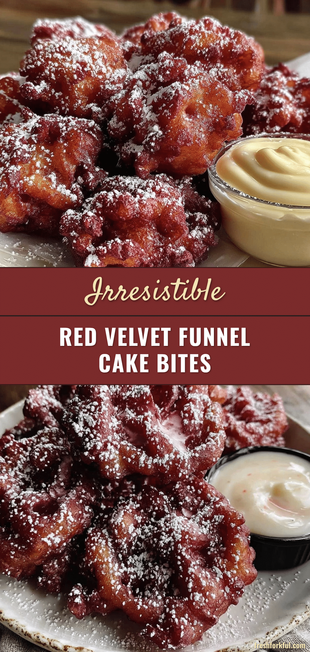 crispy red velvet funnel cake bites recipe