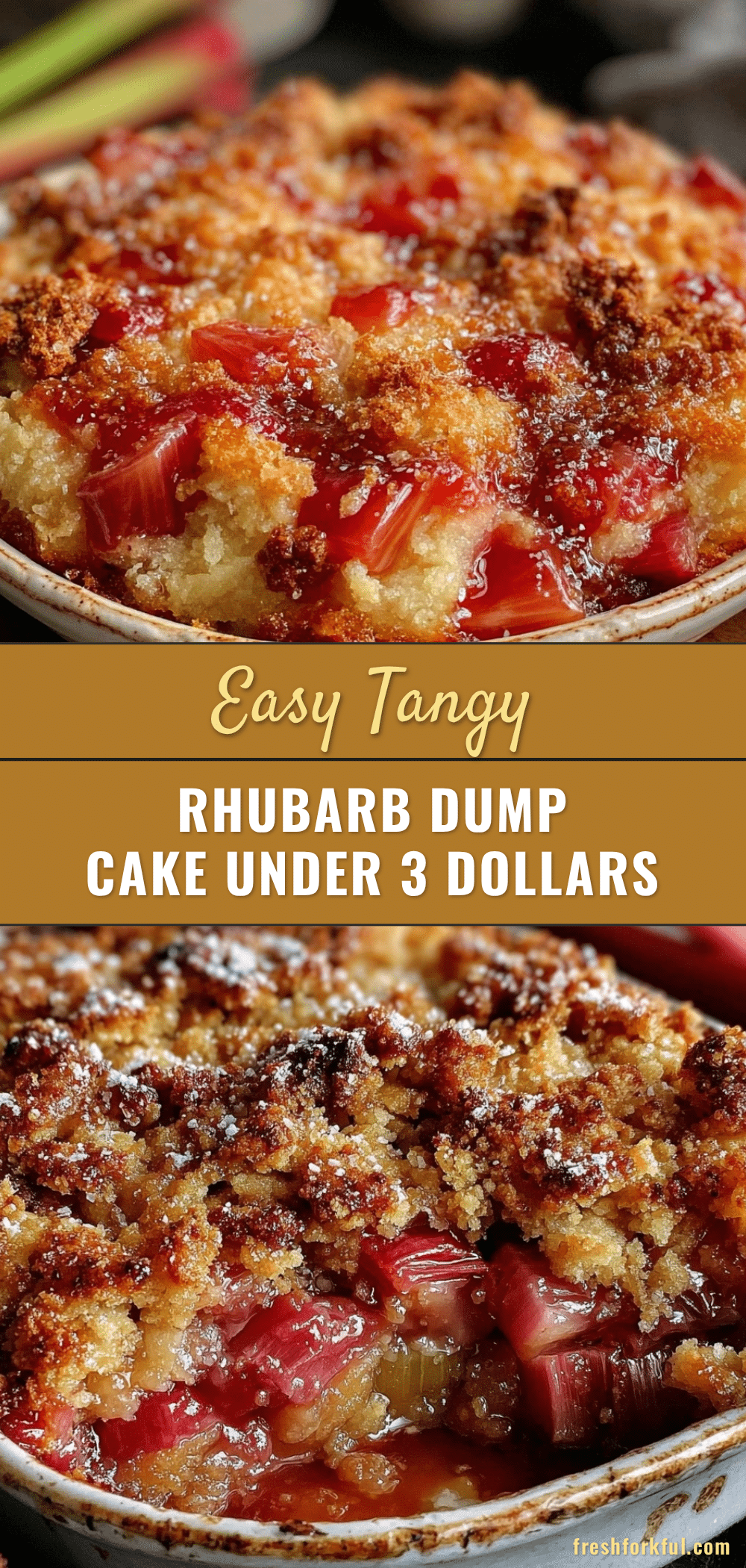 Easy Tangy Rhubarb Dump Cake recipe