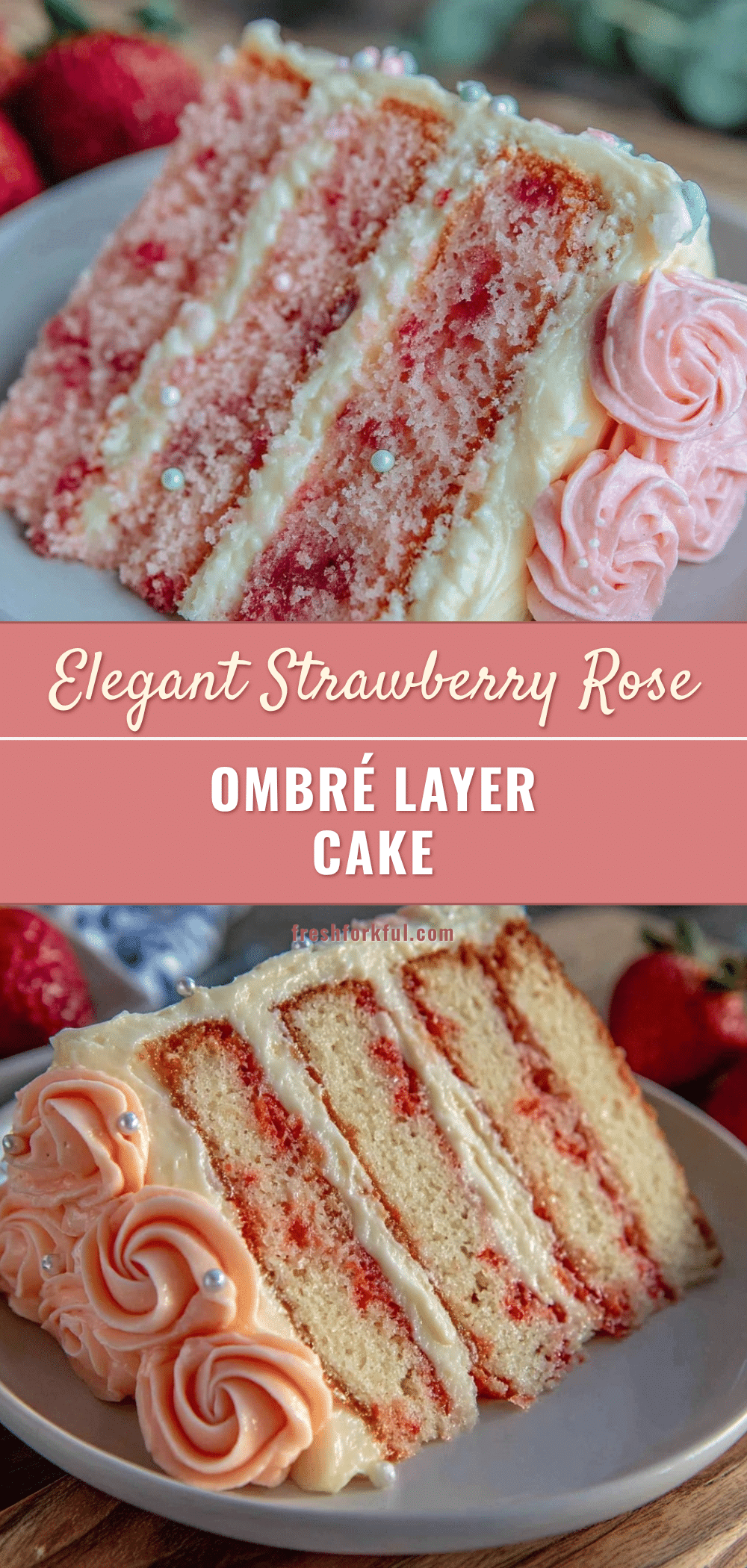 Elegant Strawberry Rose Ombré Cake recipe