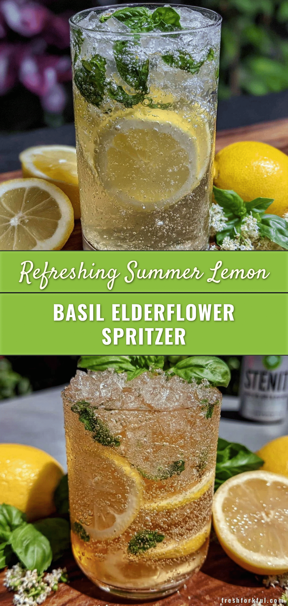 lemon basil elderflower spritzer recipe