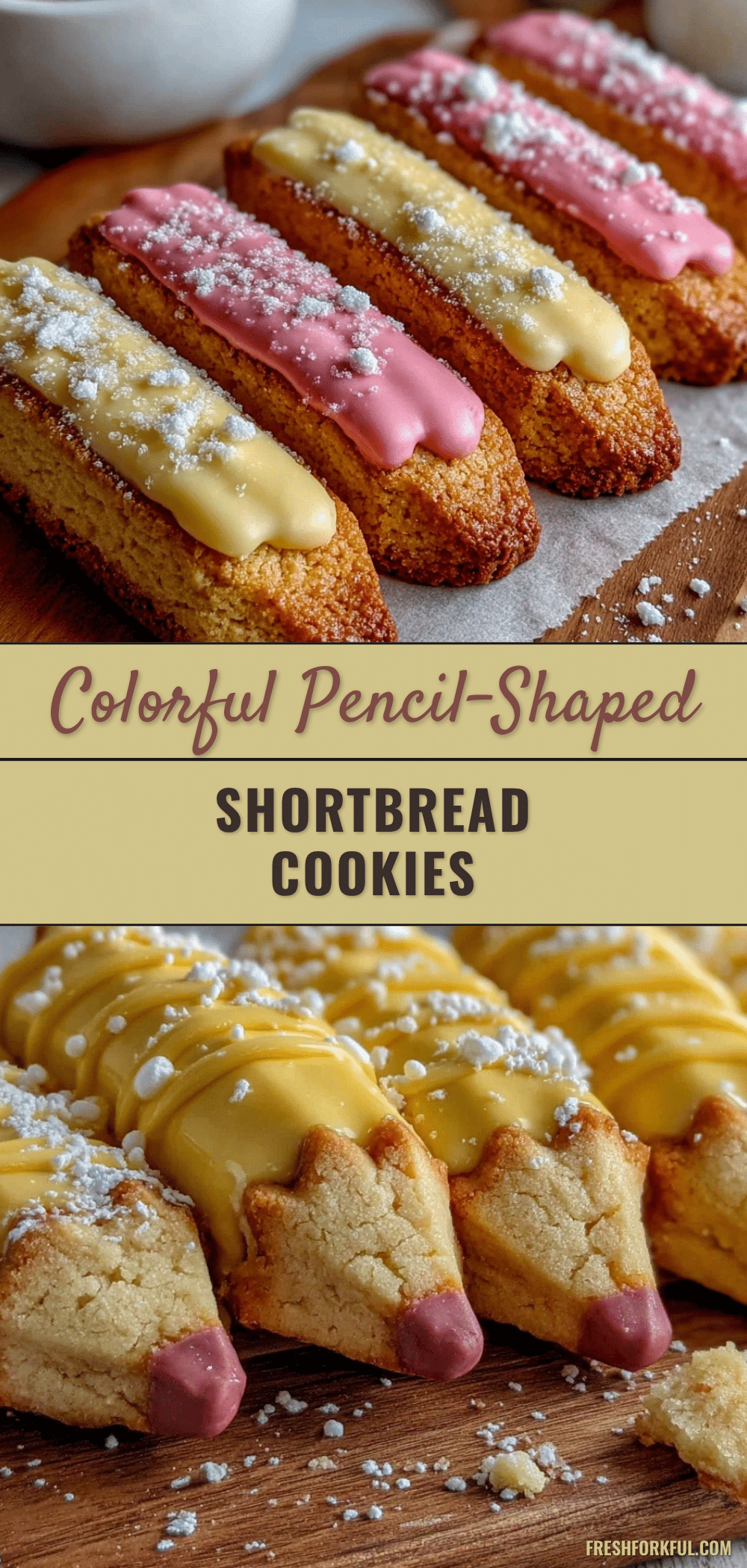 pencil-shaped shortbread cookies recipe