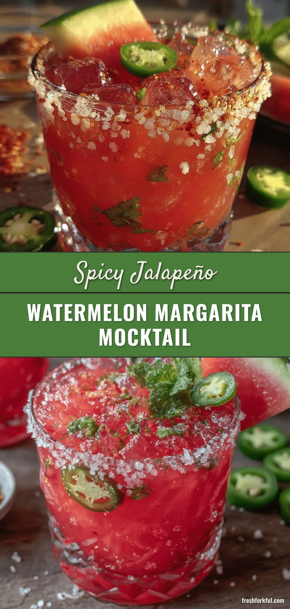 spicy jalapeño watermelon margarita mocktail recipe