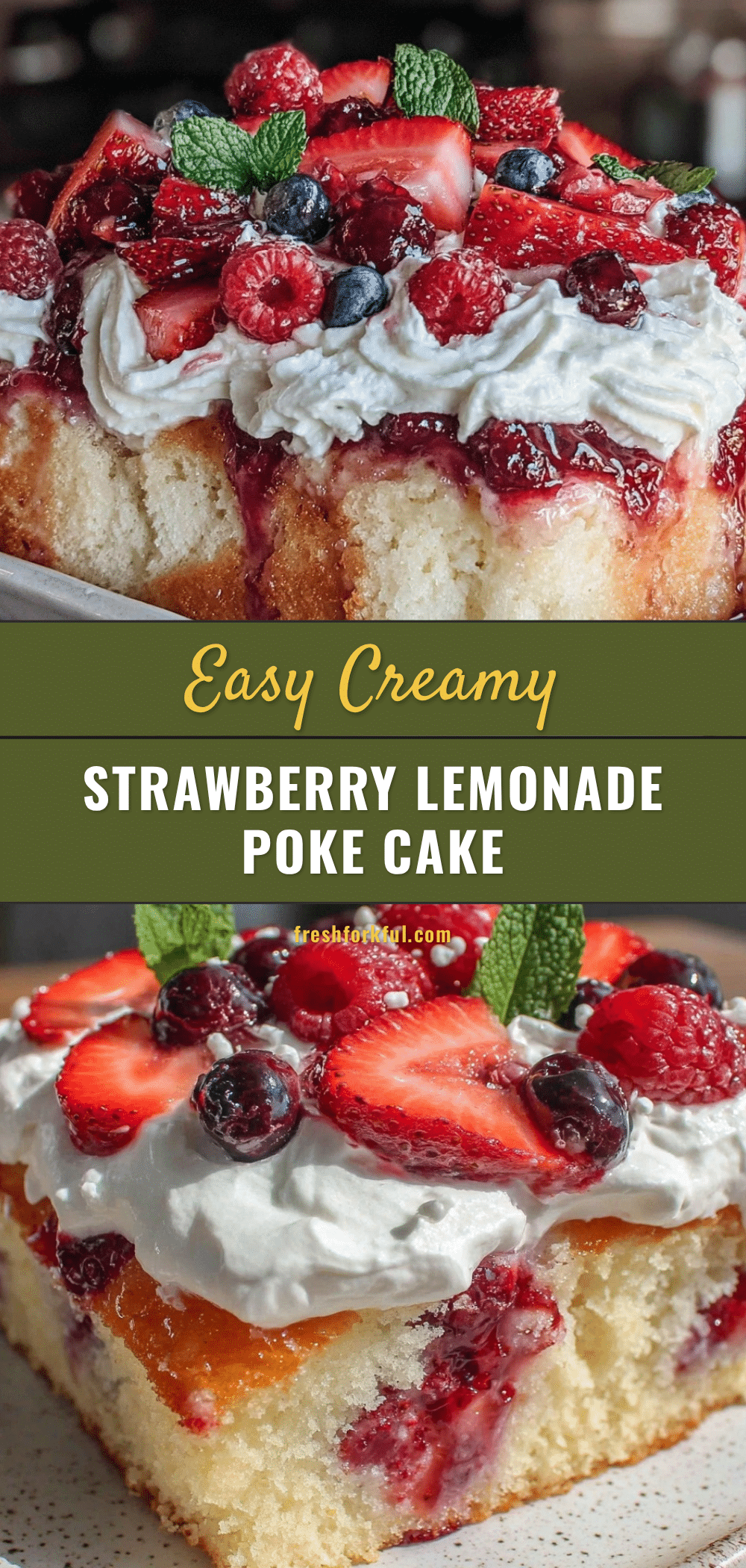 strawberry lemonade poke cake recipe