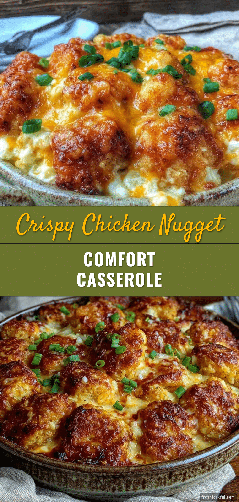 cozy chicken nugget casserole recipe