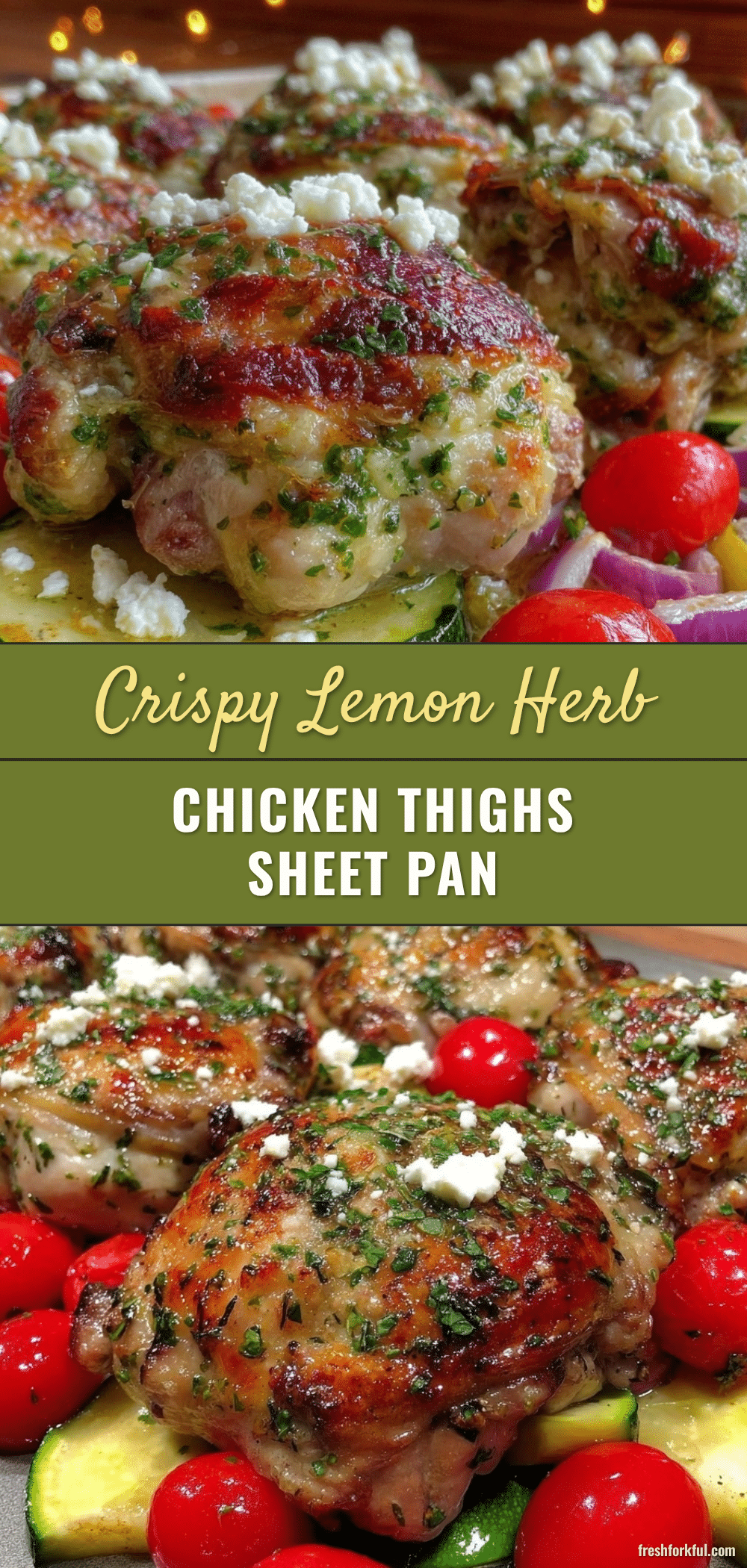 crispy sheet pan lemon herb chicken thighs recipe
