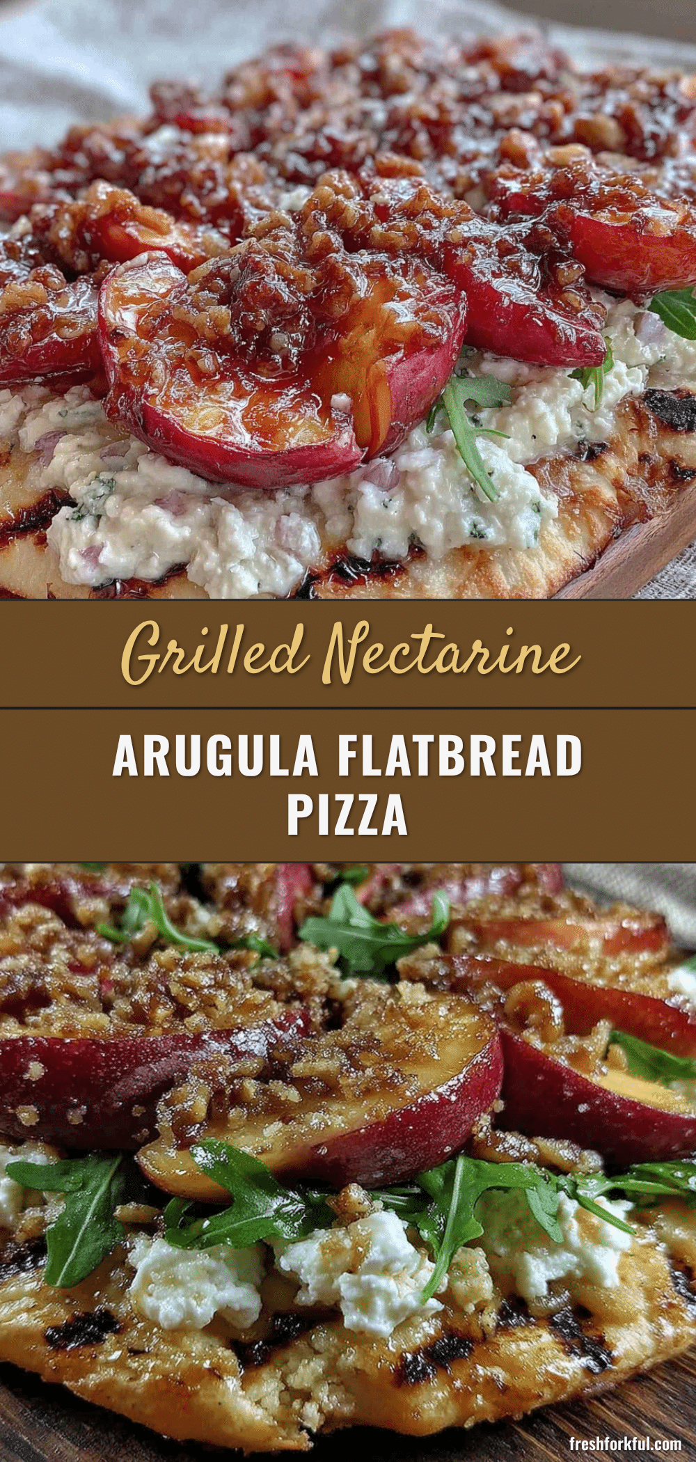 grilled nectarine and arugula flatbread pizza recipe