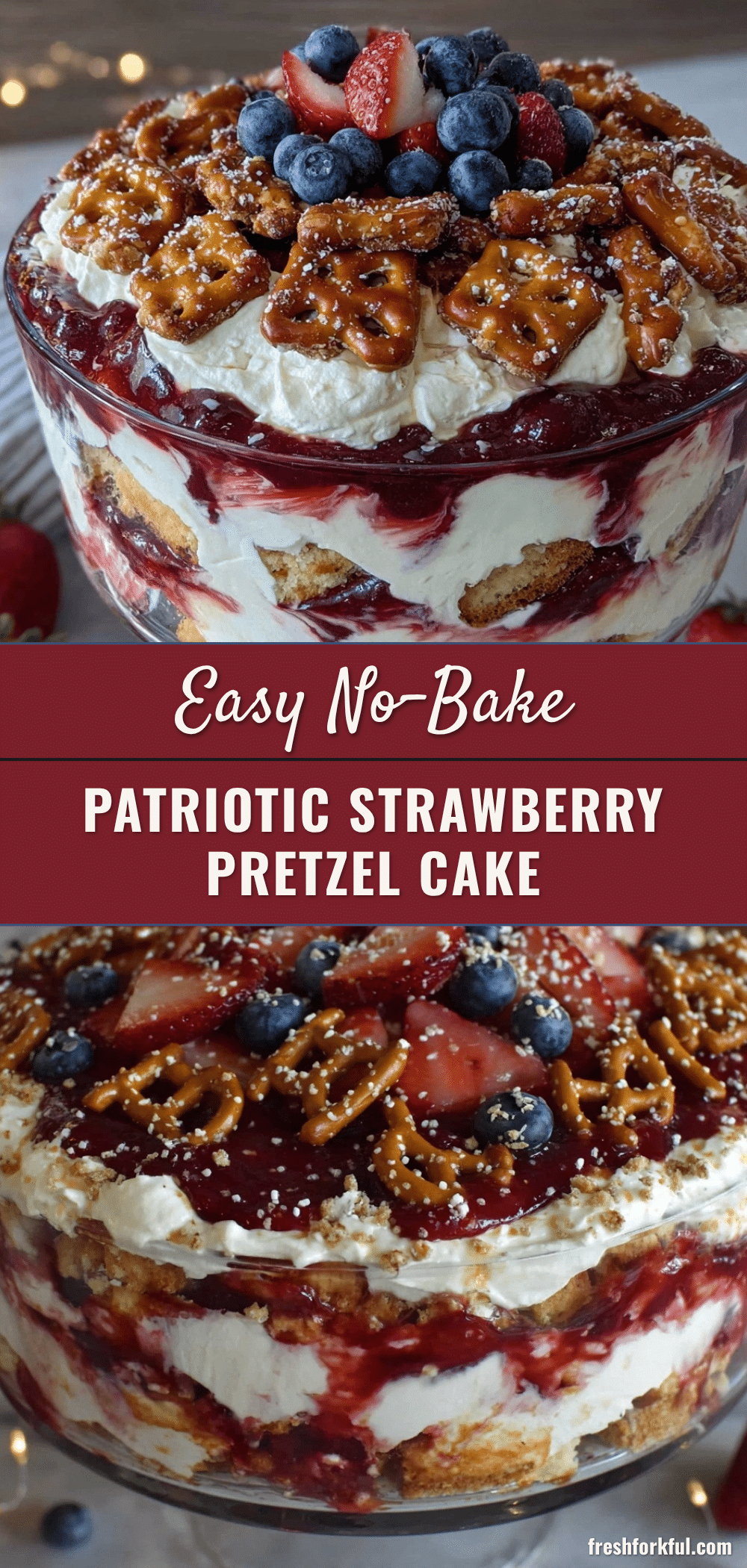 strawberry pretzel icebox cake recipe