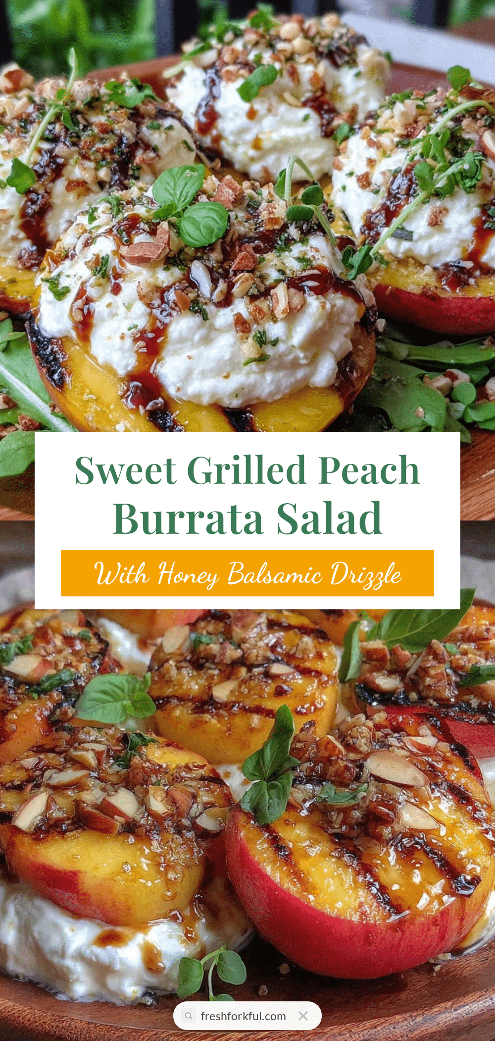 fresh grilled peach burrata salad recipe