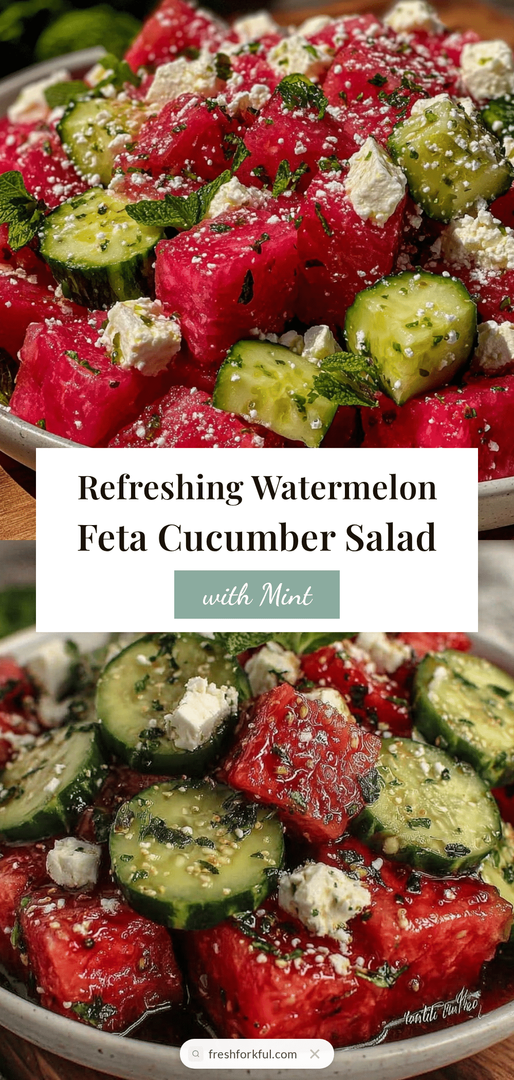 fresh watermelon feta cucumber salad recipe