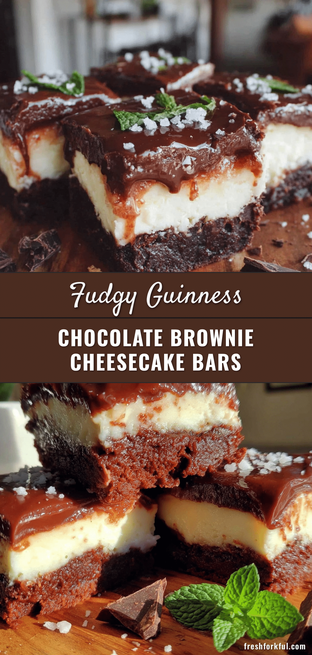 Guinness Chocolate Brownie Cheesecake Bars recipe