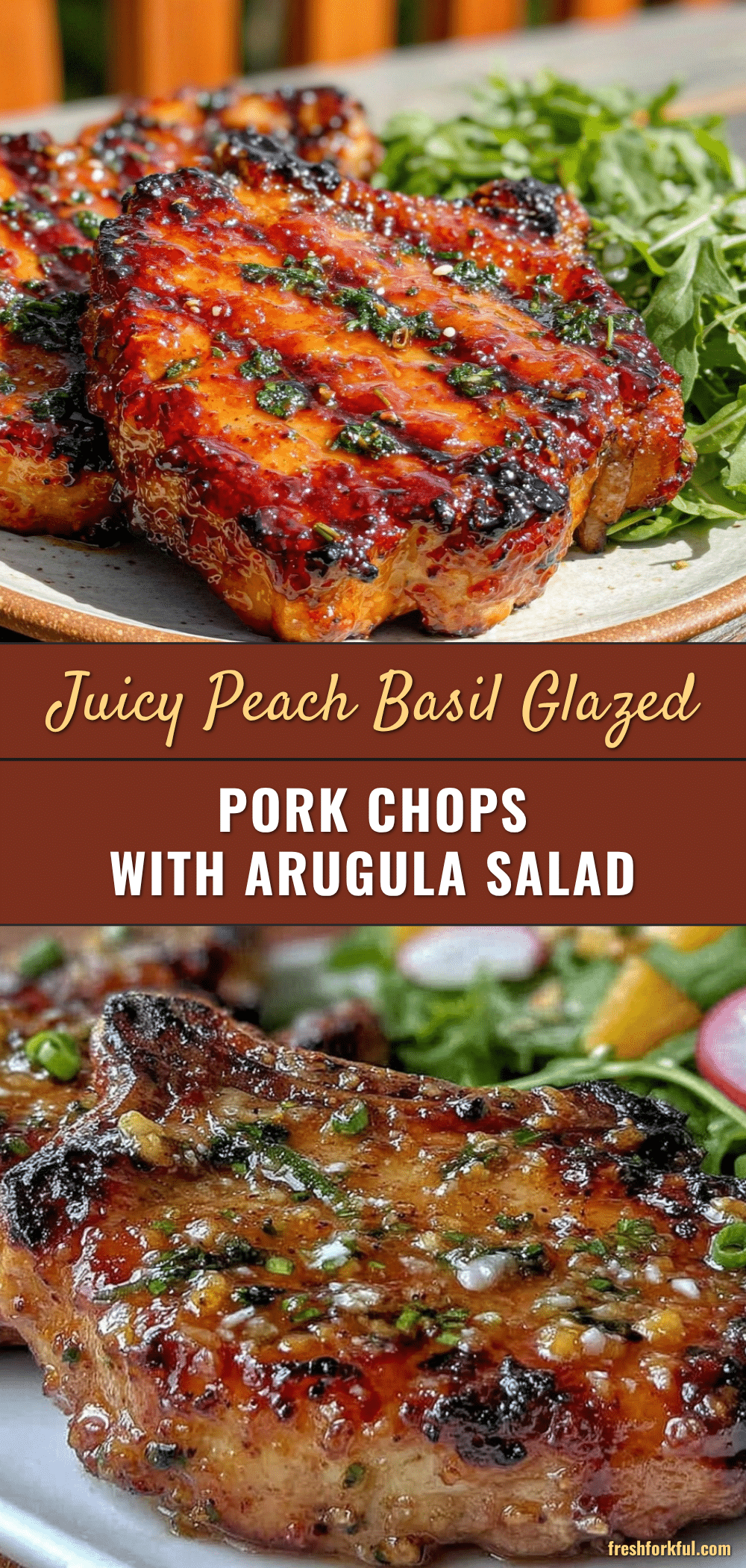 Peach Basil Glazed Pork Chops recipe