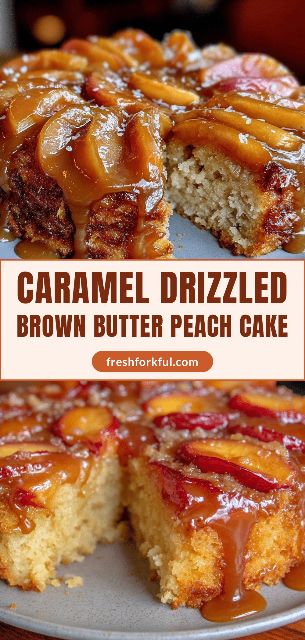 brown butter peach upside-down cake recipe