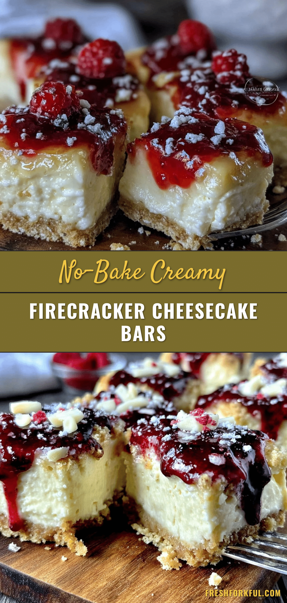 creamy no-bake firecracker cheesecake bars recipe