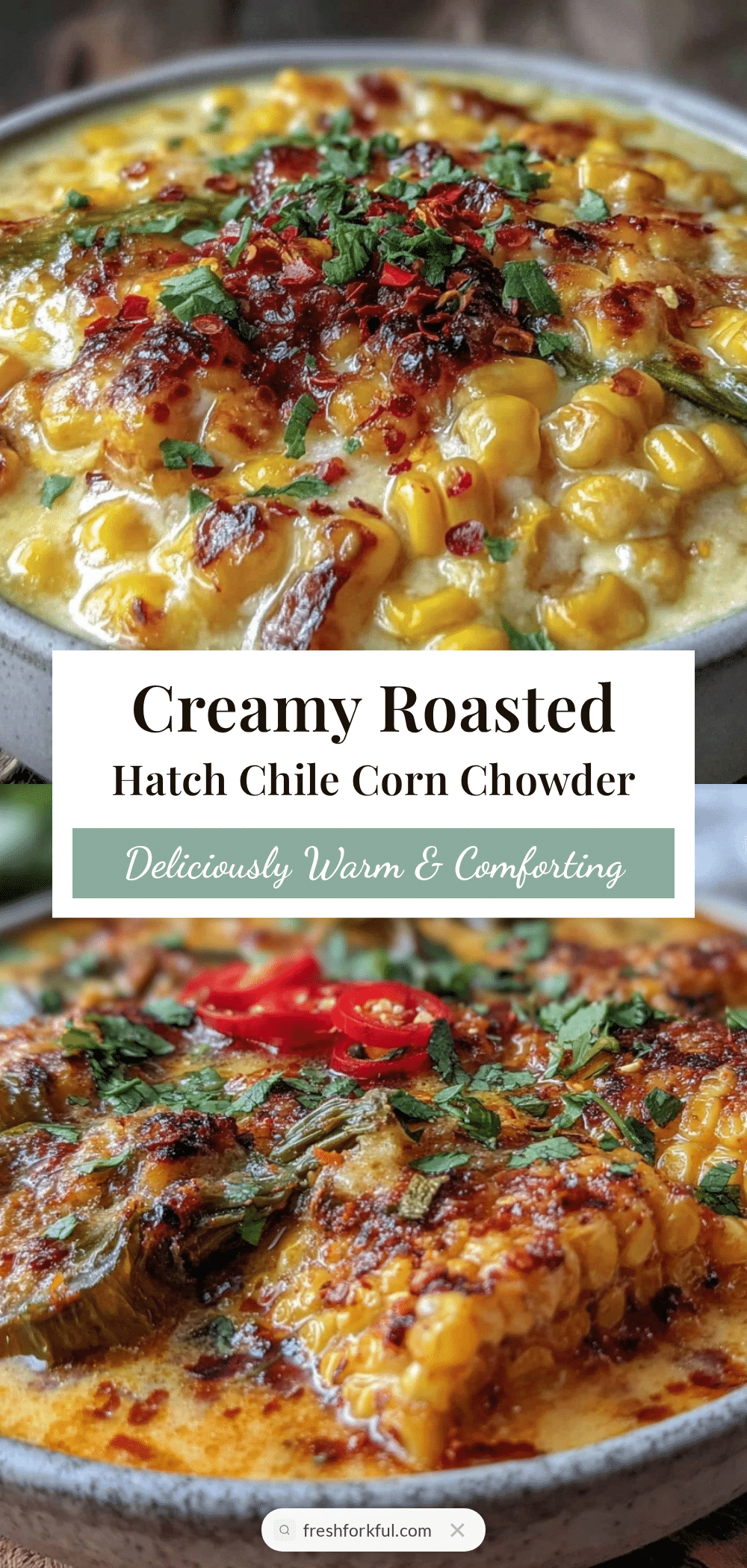creamy roasted hatch chile and corn chowder recipe