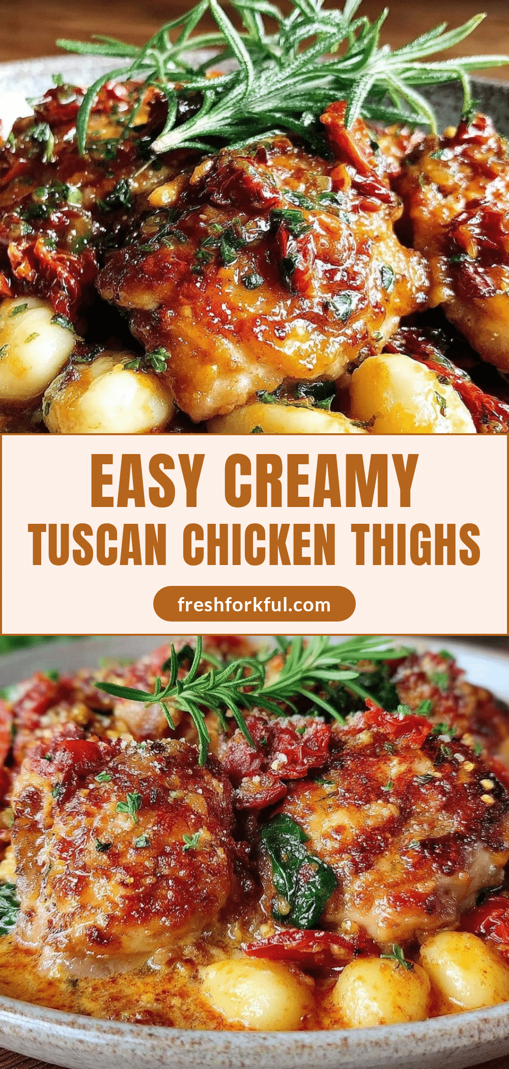 creamy tuscan chicken thighs with gnocchi recipe