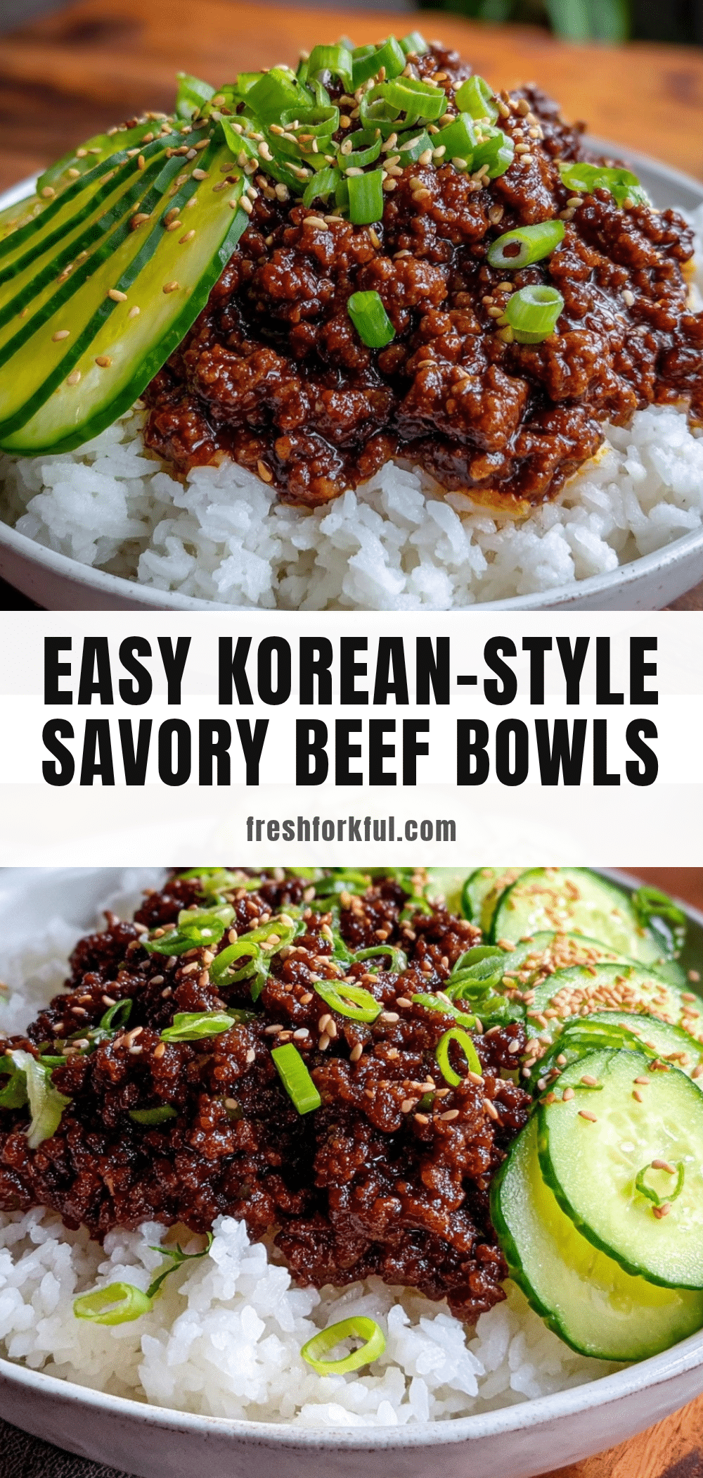 Korean-style ground beef rice bowls recipe