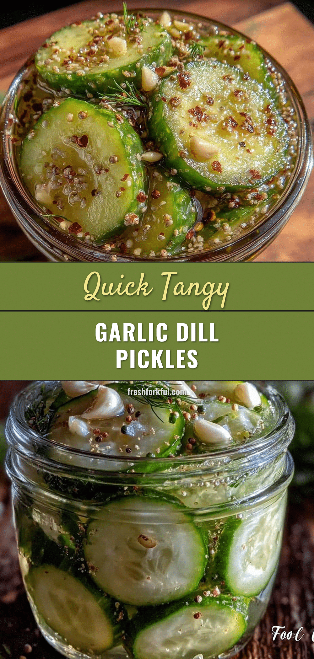 Quick Tangy Garlic Dill Refrigerator Pickles recipe