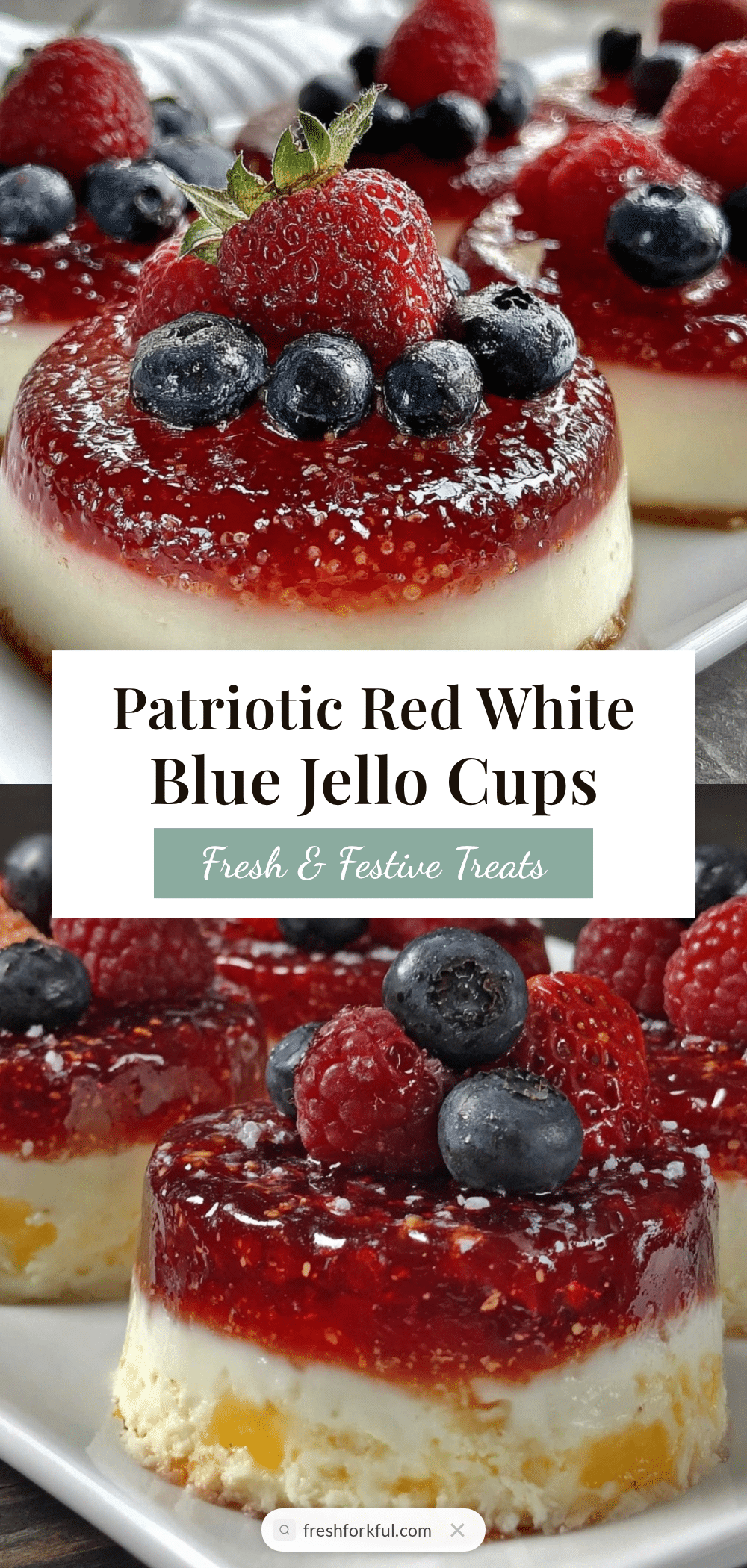 red white and blue layered jello cups recipe