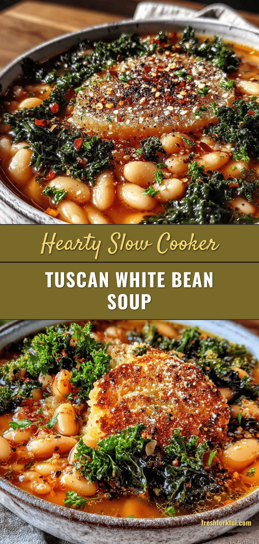 slow cooker tuscan white bean and kale soup recipe
