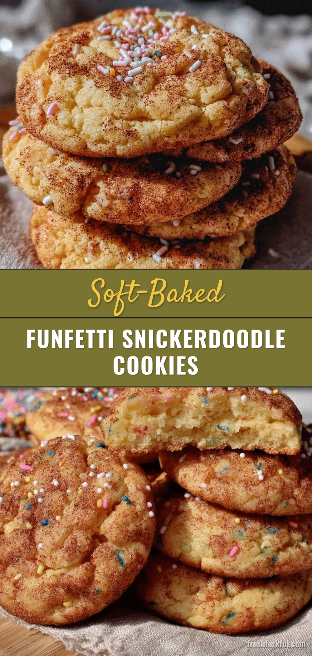 soft-baked funfetti snickerdoodle cookies recipe