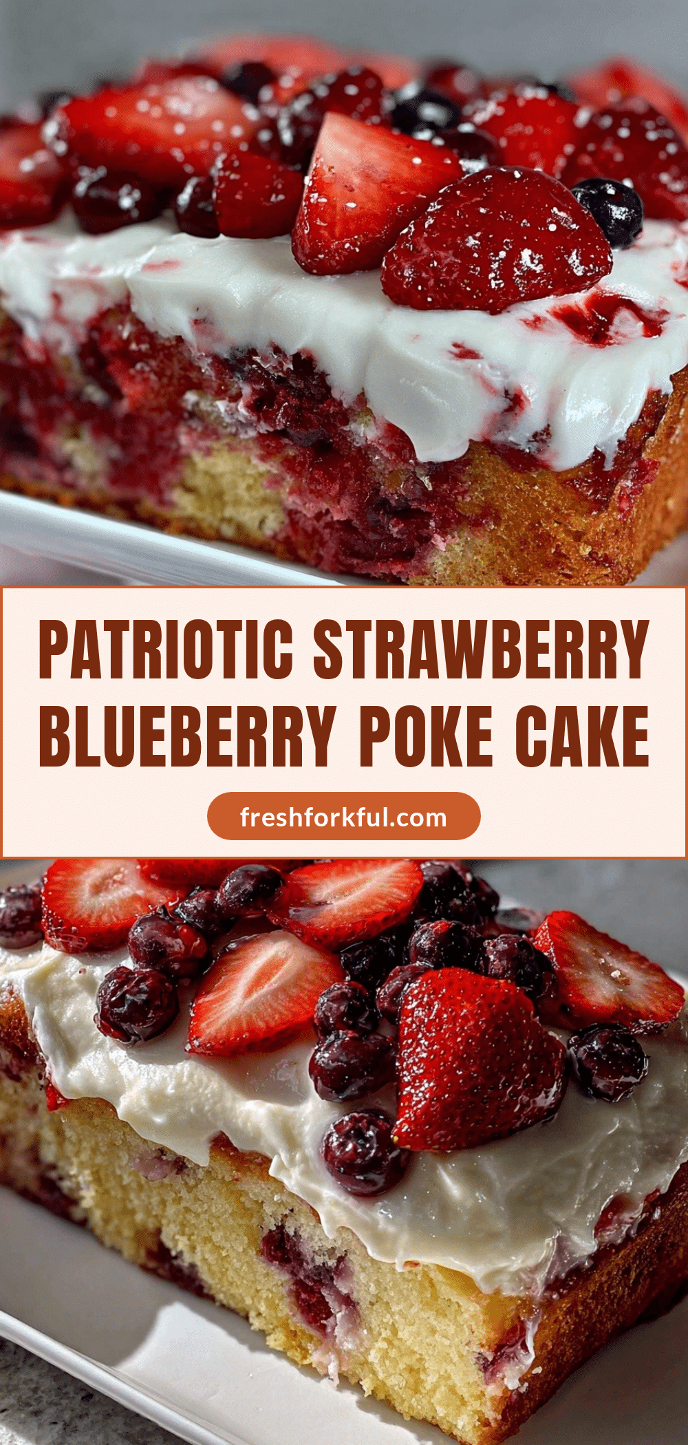 Strawberry Blueberry Flag Poke Cake recipe