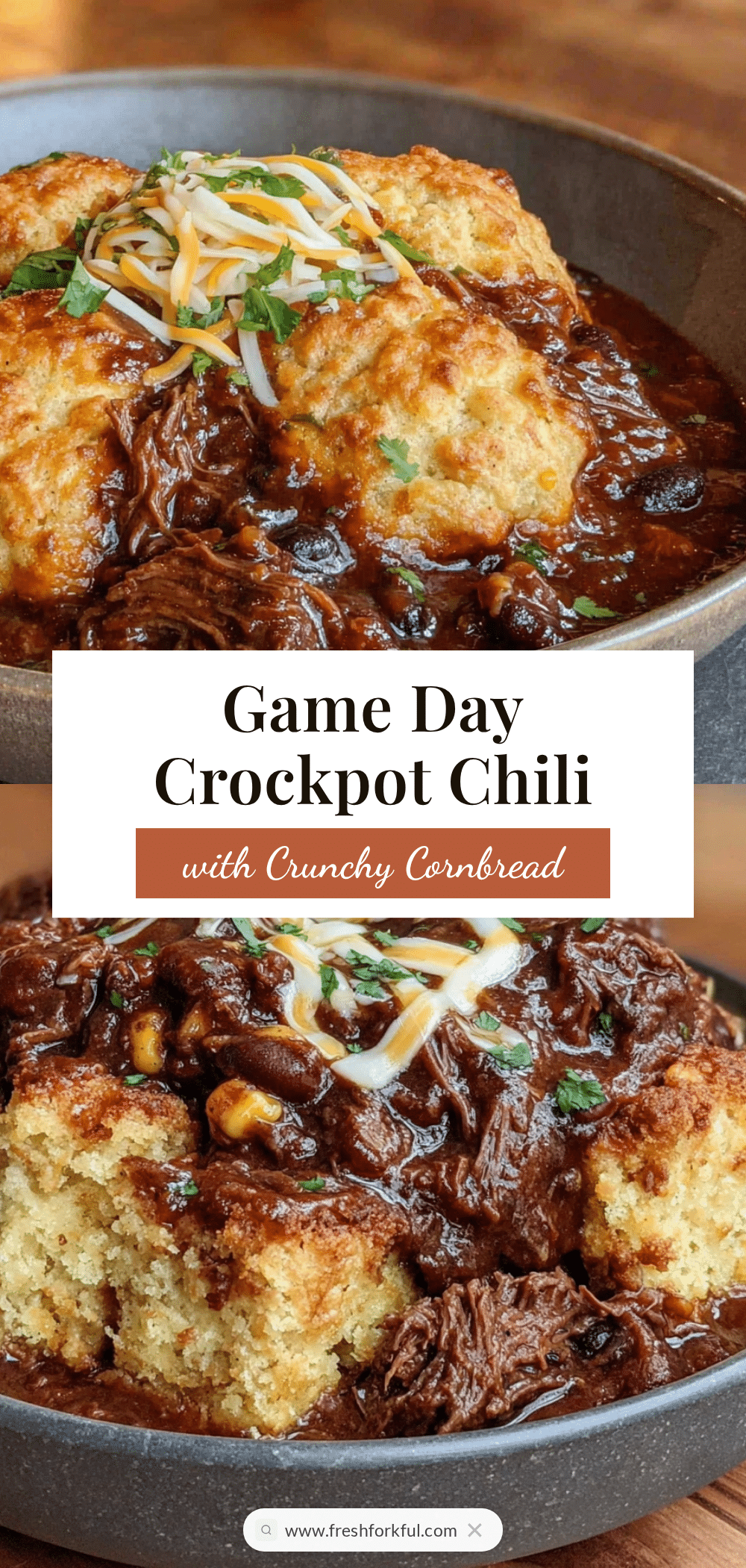 Best Crockpot Football Chili with Cornbread Croutons recipe