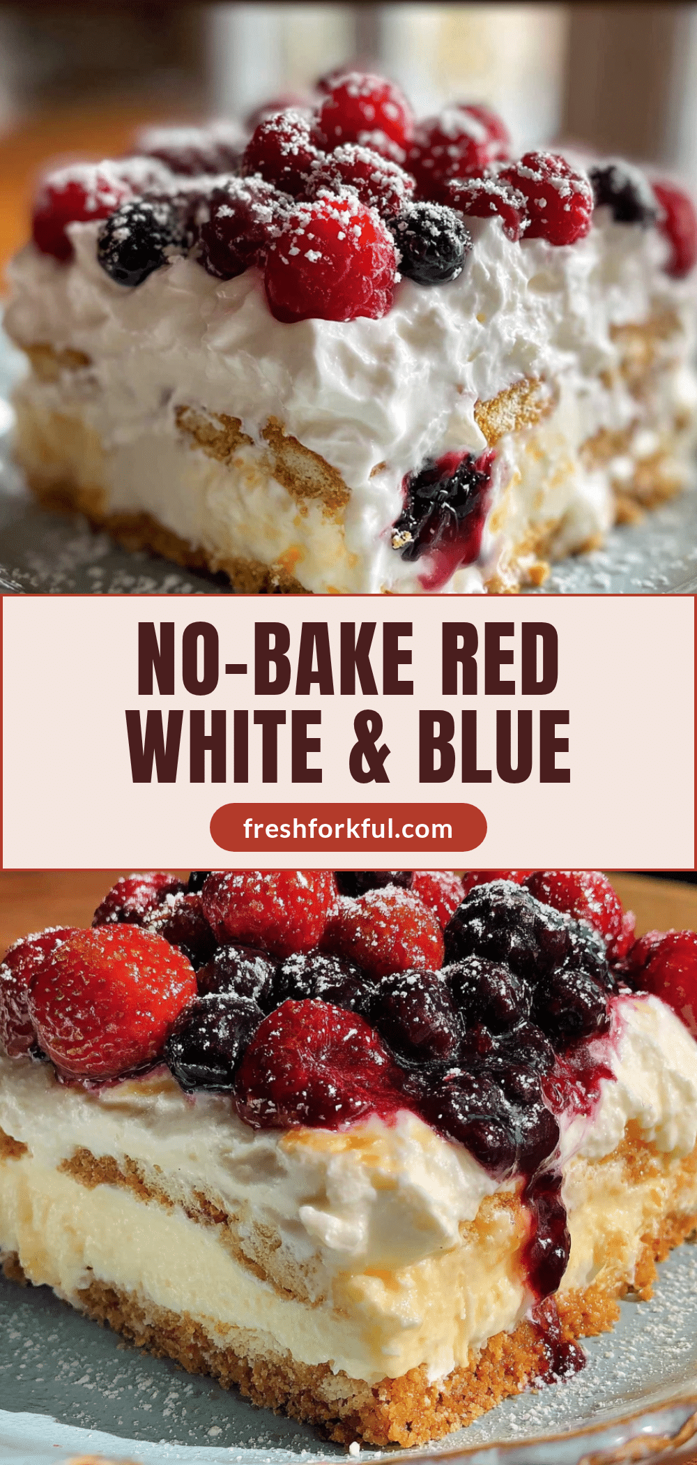 Easy Red White and Blueberry Labor Day Icebox Cake recipe