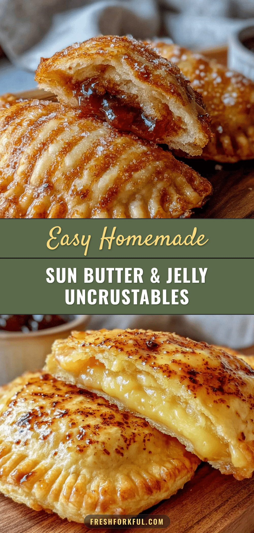 Sun butter and jelly Uncrustable copycats recipe