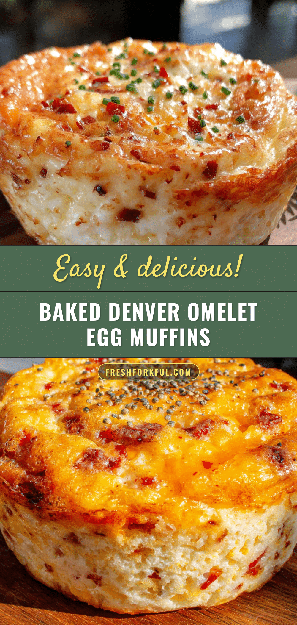 Baked Denver Omelet Egg Muffins recipe