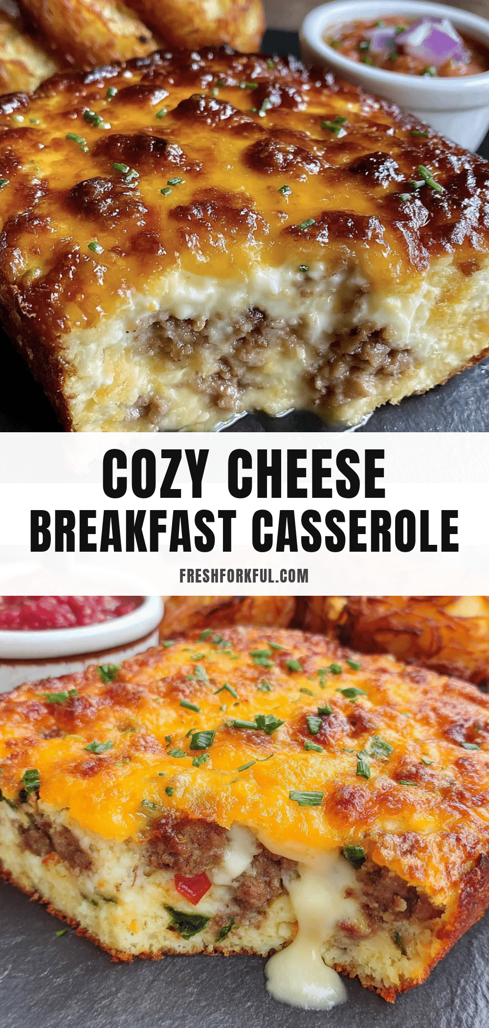 cozy cheesy breakfast casserole with sausage recipe
