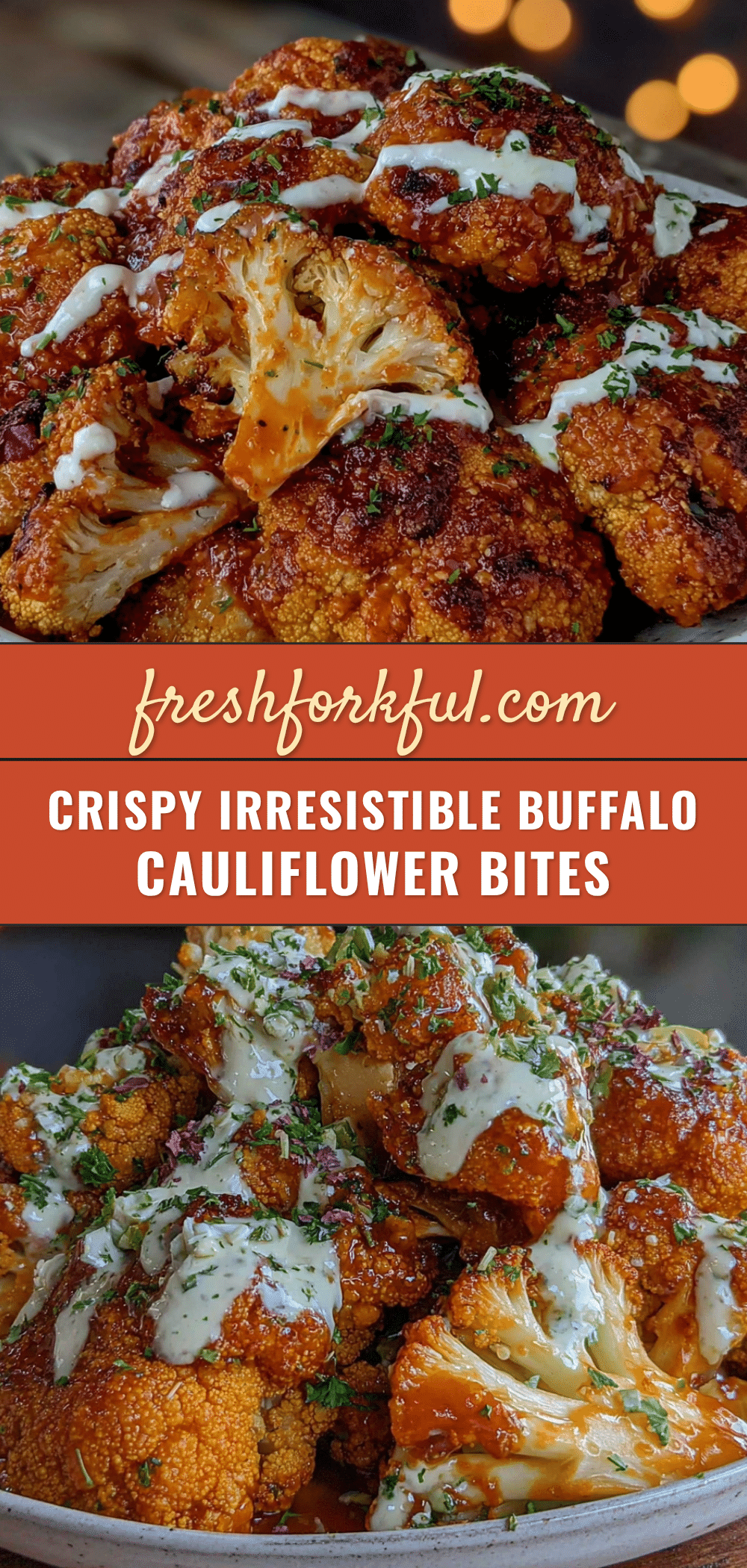 crispy baked buffalo cauliflower bites recipe