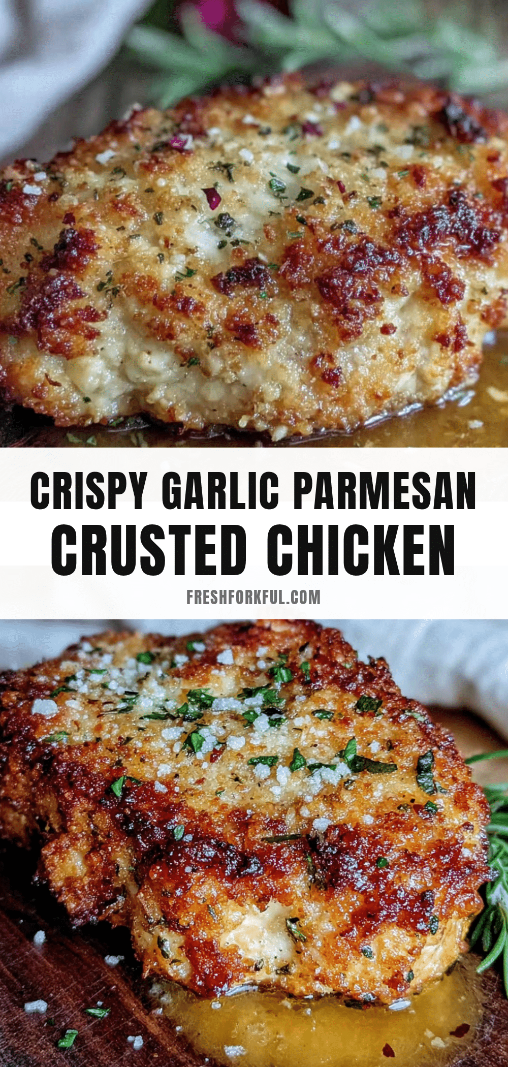 crispy garlic parmesan crusted baked chicken breast recipe