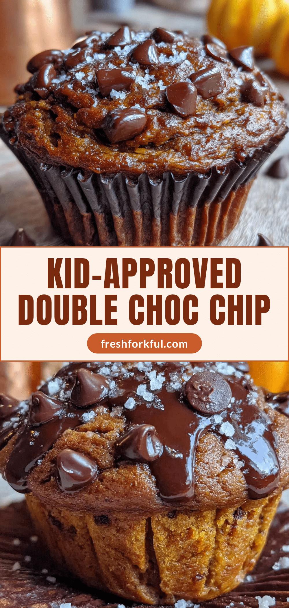 double chocolate chip pumpkin muffins recipe
