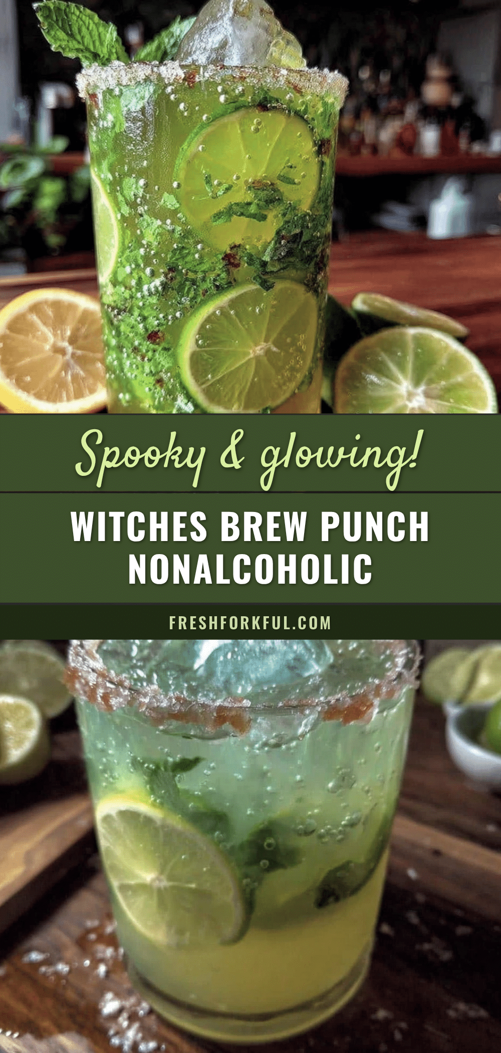 Easy Glowing Green Witches Brew Punch recipe