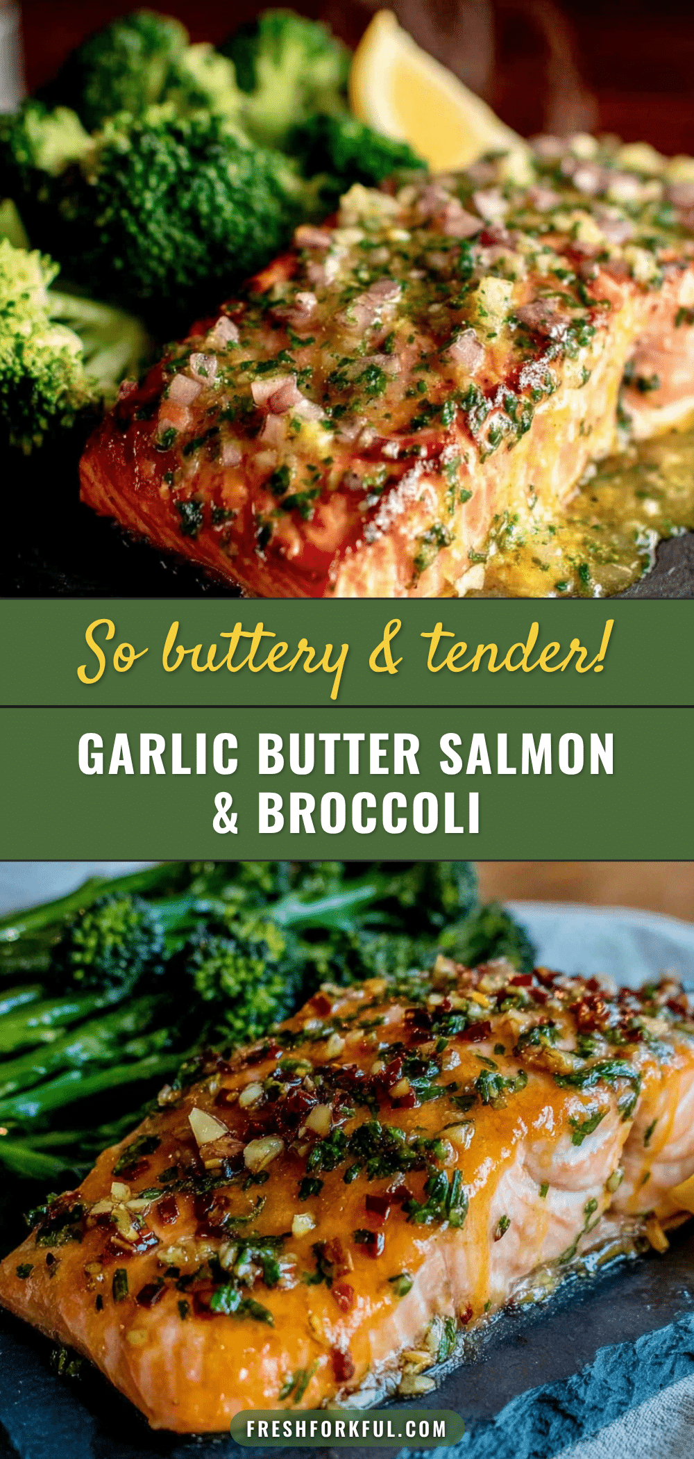 garlic butter salmon and broccoli sheet pan dinner recipe
