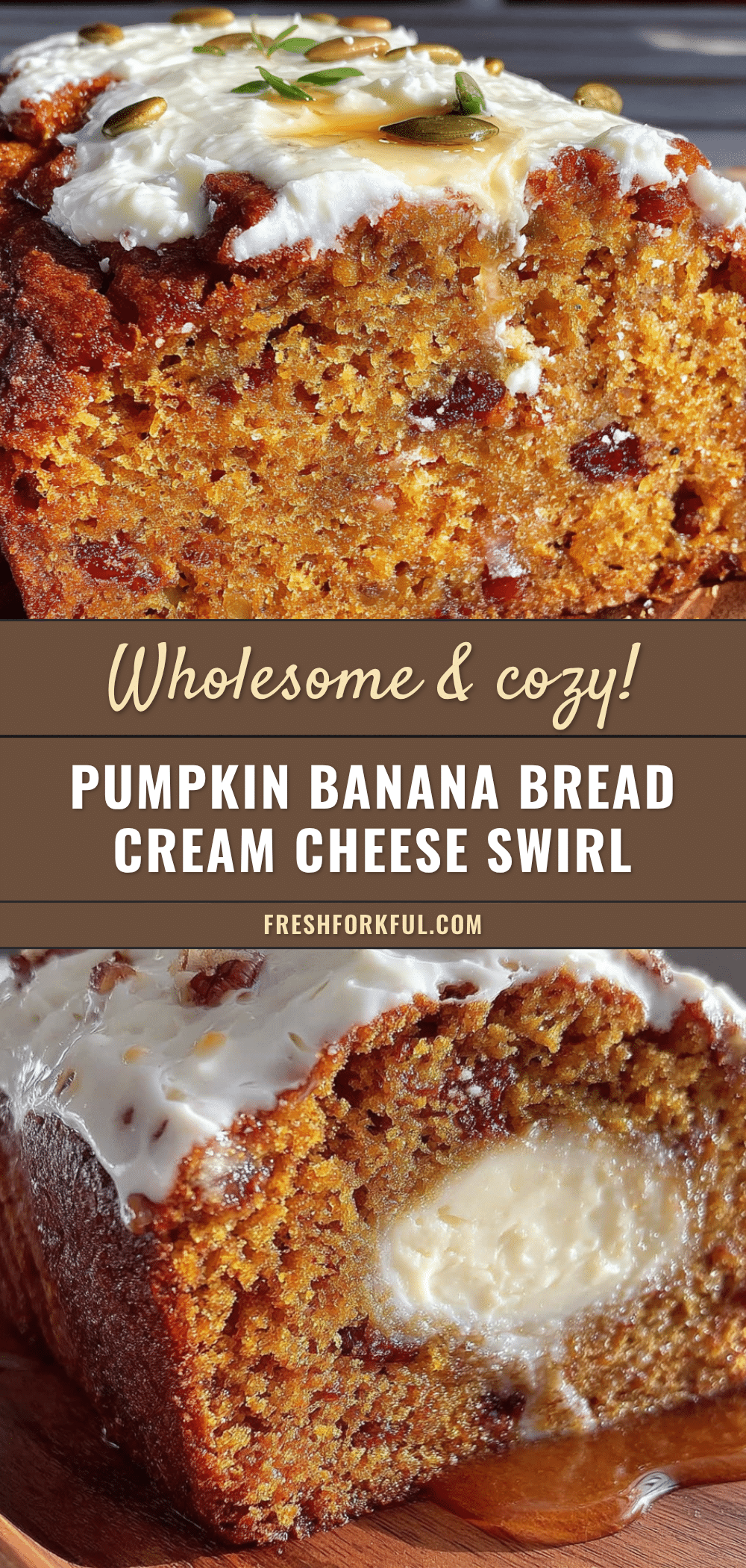 pumpkin banana bread with cream cheese swirl recipe