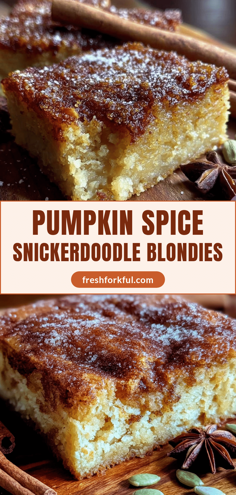 pumpkin spice snickerdoodle blondies recipe
