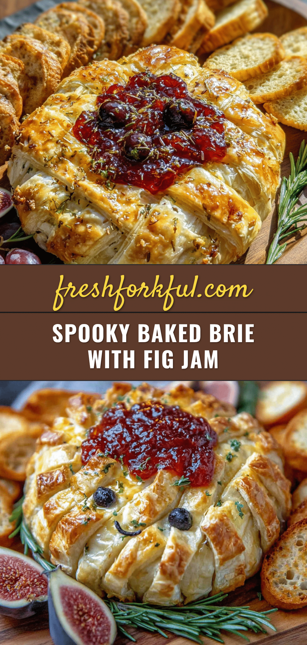 spooky baked brie with fig jam recipe