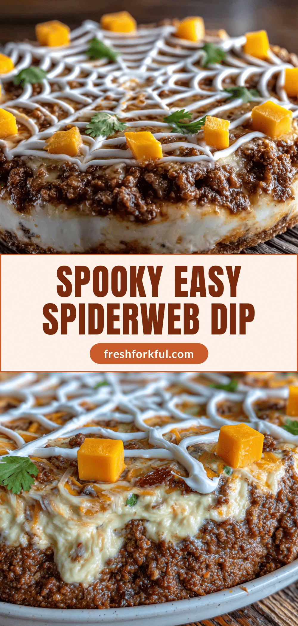 spooky easy spiderweb taco dip recipe