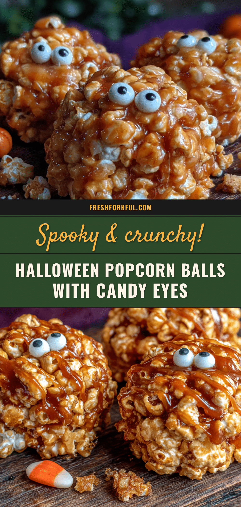 Best Easy Spooky Halloween Popcorn Balls with Candy Eyes recipe