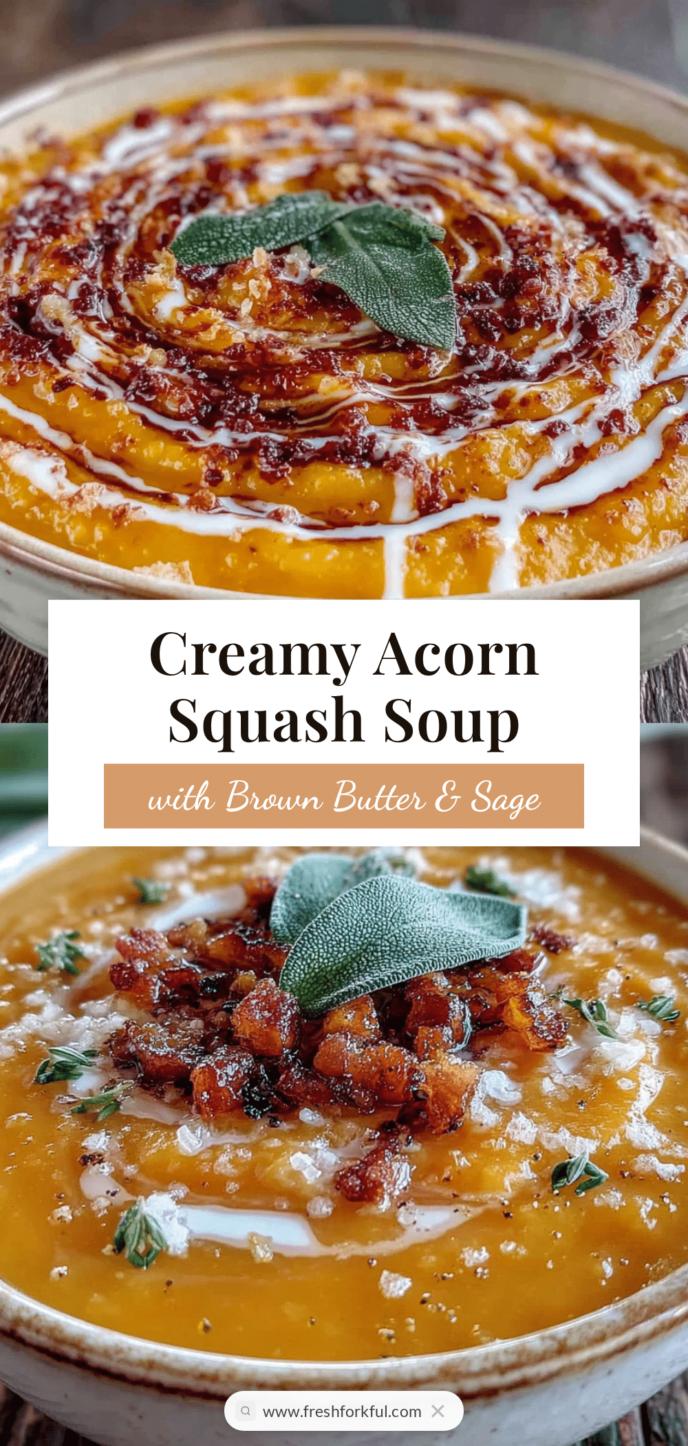 creamy acorn squash soup with brown butter recipe