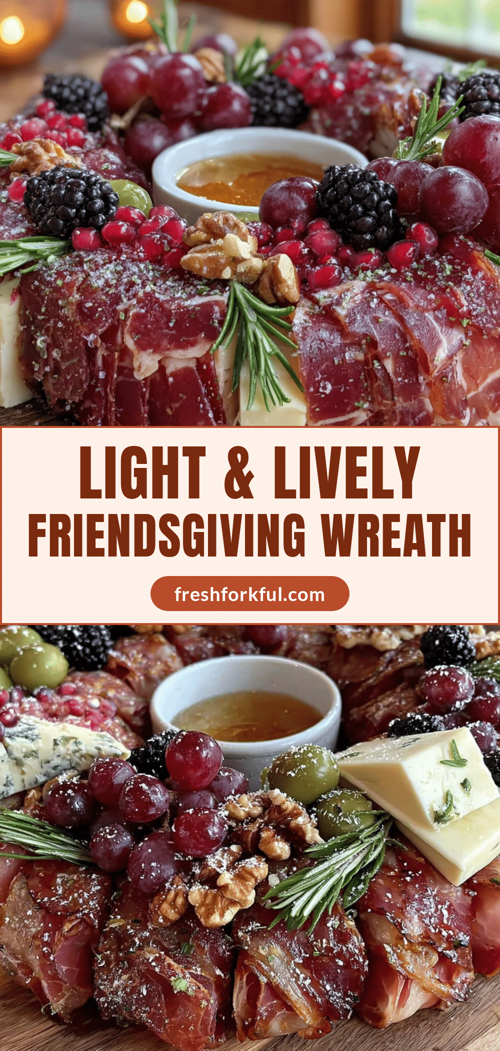 Friendsgiving charcuterie wreath recipe