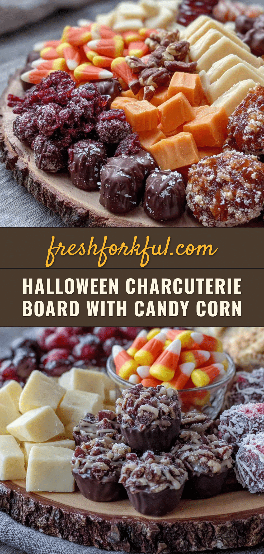 Halloween charcuterie board with candy corn and cheese recipe