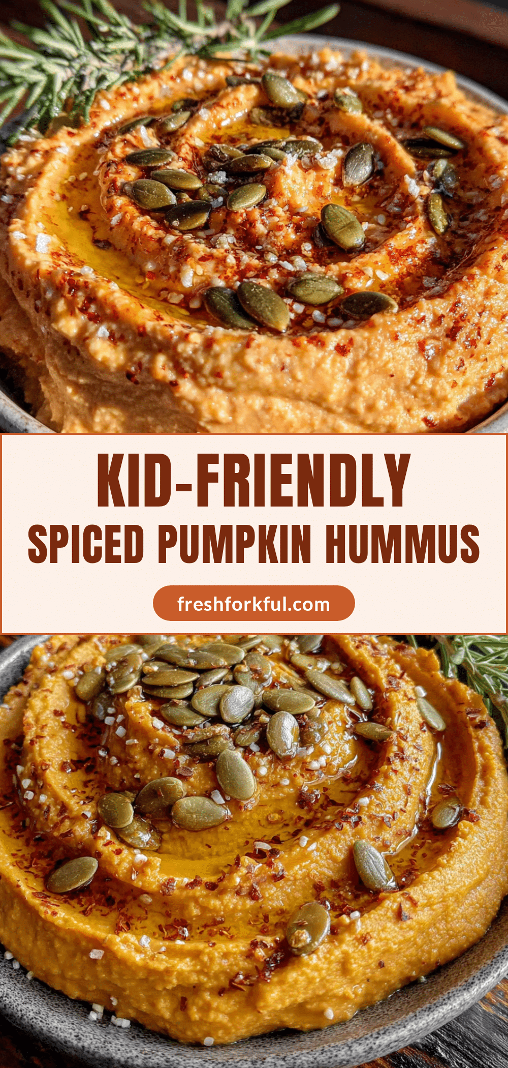 kid-friendly spiced pumpkin hummus with crunchy pepitas recipe