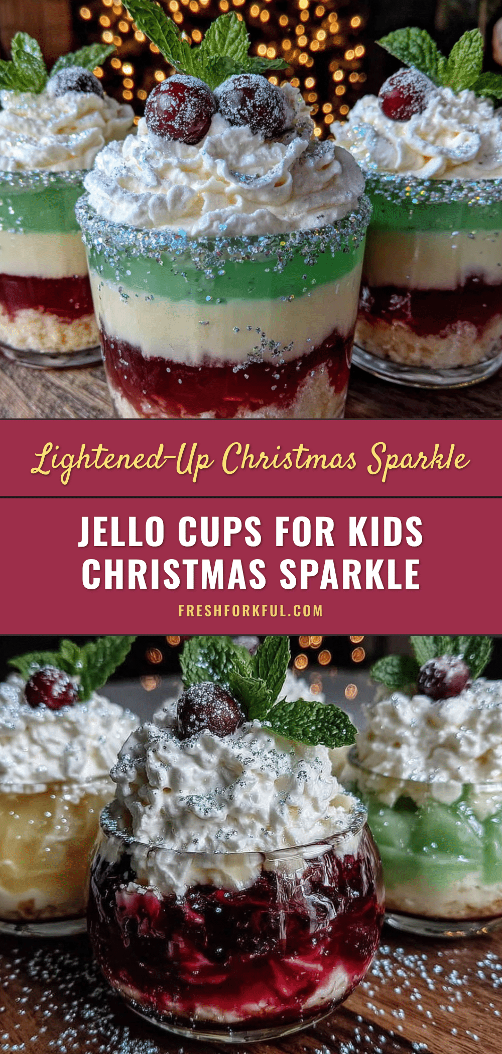 Lightened-Up Christmas Sparkle Jello Cups for Kids recipe