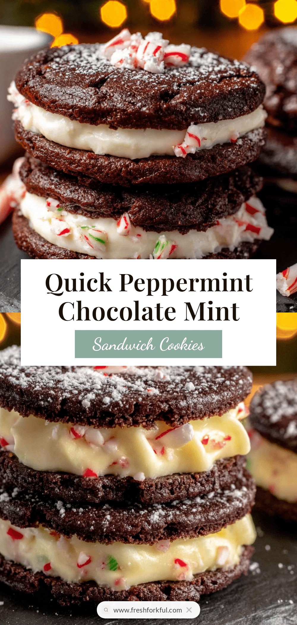 Peppermint Chocolate Mint Sandwich Cookies recipe