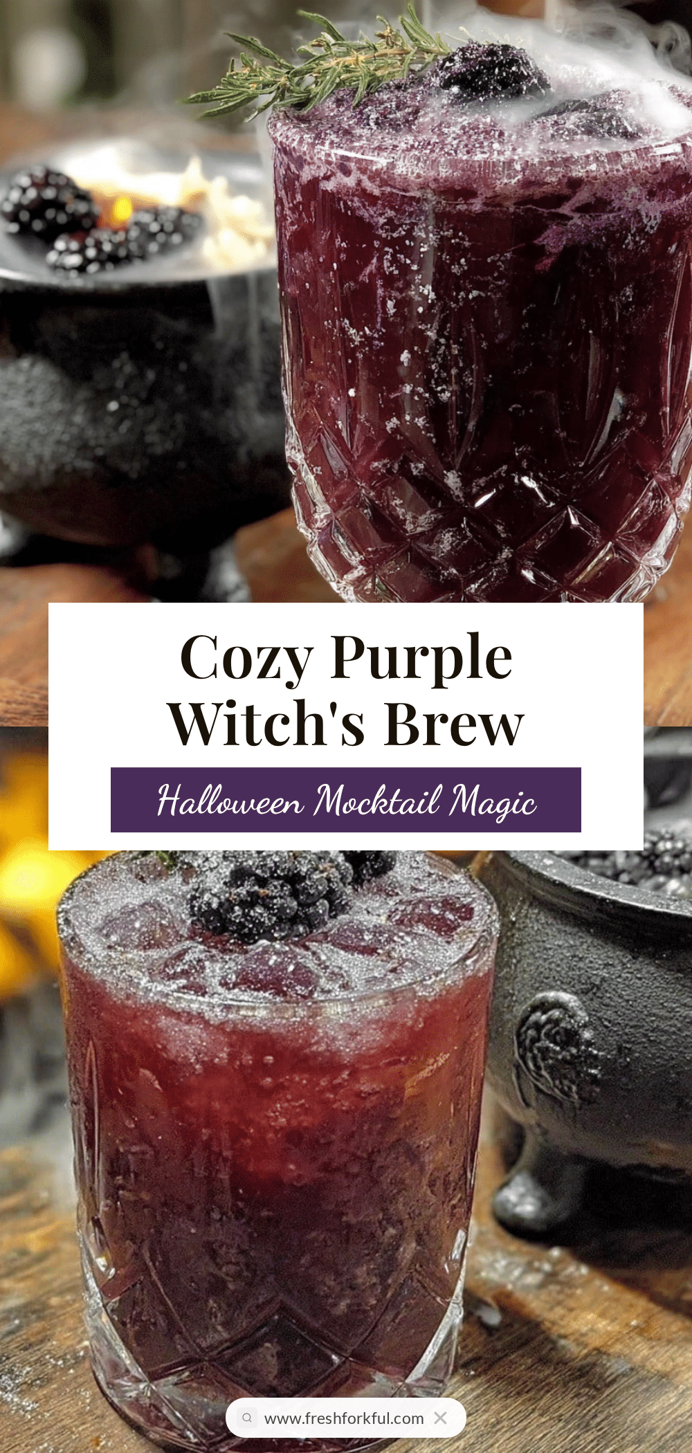 purple witchs brew halloween mocktail recipe